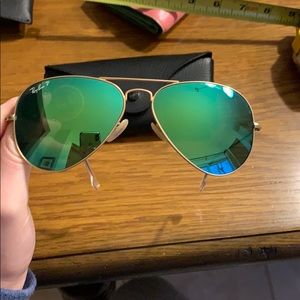 Green Polarized Ray Ban Aviators